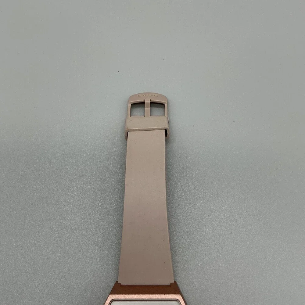 Casio W-204 Womens Watch 35mm White Digital Dial Pink Strap Backlight